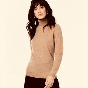 Charter Club 100% Cashmere Turtleneck Sweater Camel NWT Classic Soft Knit Sz L